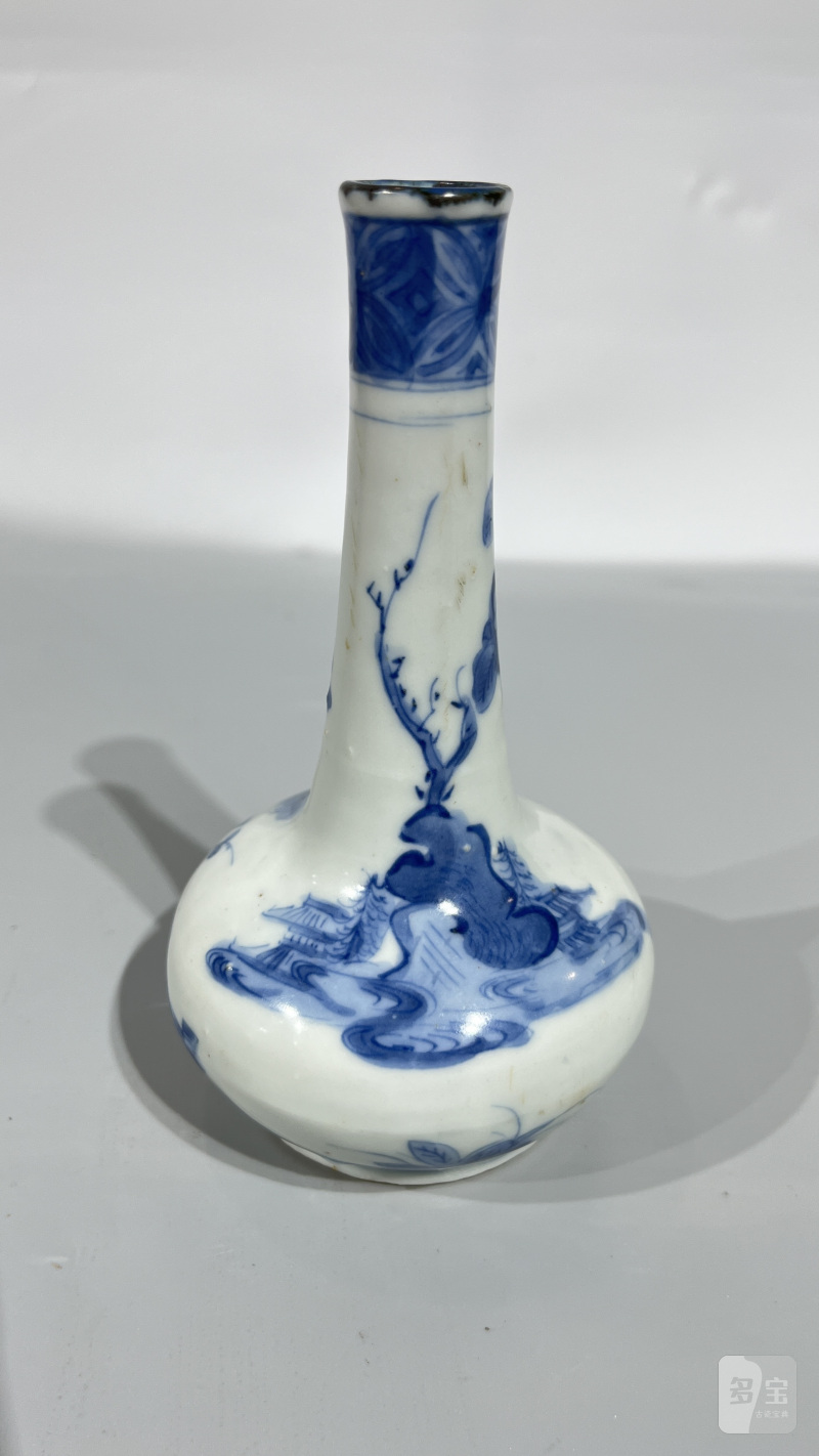 明 青花人物纹长颈瓶 - 图4